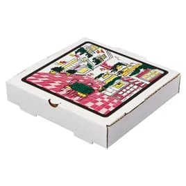 Victoria Bay Pizza Box 10X10X2 IN Corrugated Cardboard White Printed Square B-Flute 50/Bundle