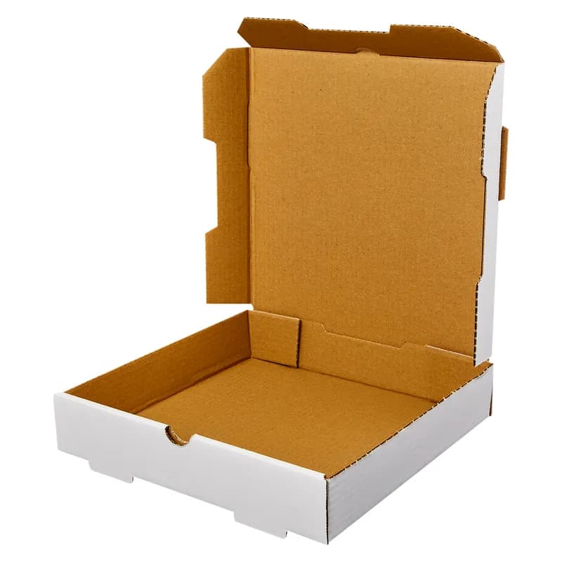 Victoria Bay Pizza Box 10X10X2 IN Corrugated Cardboard White Printed Square B-Flute 50/Bundle