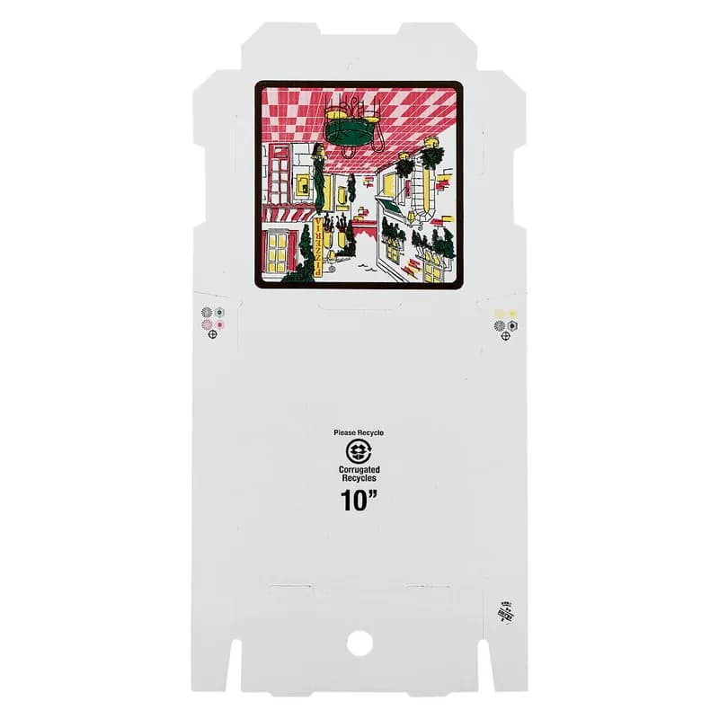 Victoria Bay Pizza Box 10X10X2 IN Corrugated Cardboard White Printed Square B-Flute 50/Bundle