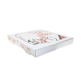 Victoria Bay Pizza Box 12X12X2 IN Corrugated Cardboard White Printed Square B-Flute 50/Bundle