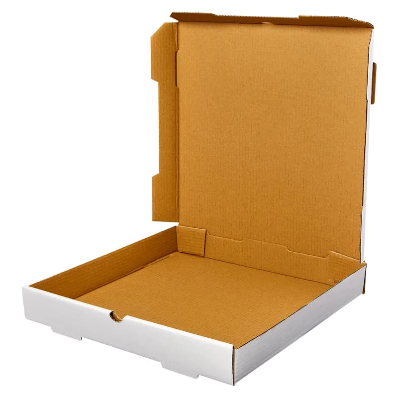 Victoria Bay Pizza Box 14X14X2 IN Corrugated Cardboard White Printed Square B-Flute 50/Bundle
