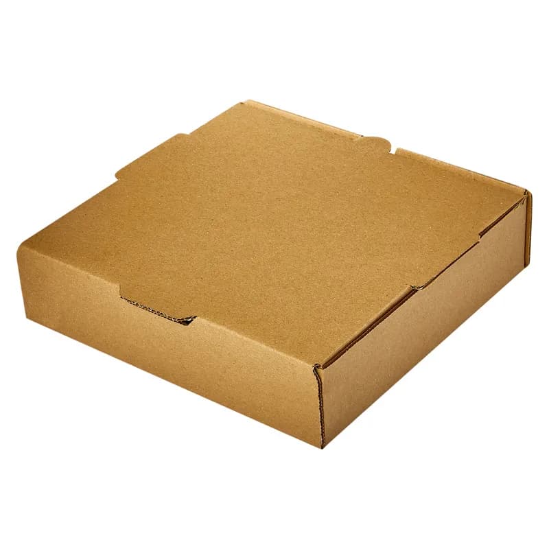 Victoria Bay Pizza Box 8X8X2 IN Corrugated Cardboard Kraft Plain B-Flute 50/Bundle