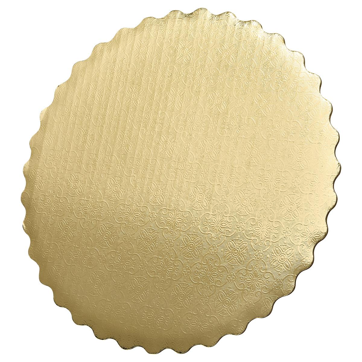 Victoria Bay Cake Circle 10 IN Paper Gold Round Scalloped 200/Case