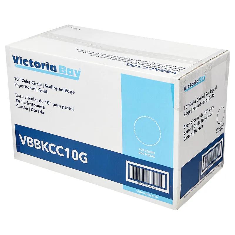 Victoria Bay Cake Circle 10 IN Paper Gold Round Scalloped 200/Case