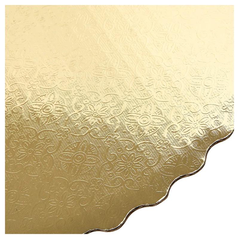 Victoria Bay Cake Circle 10 IN Paper Gold Round Scalloped 200/Case