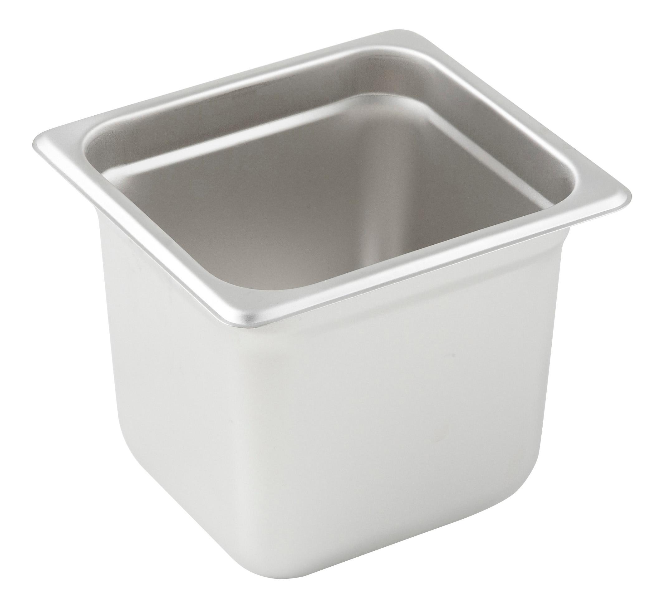 Steam Table Pan 1/6 Size Stainless Steel 24GA Anti-Jam 1/Each