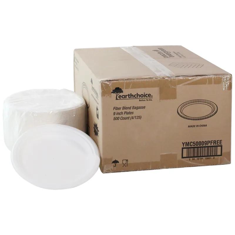 Plate 8.9X0.8 IN Molded Fiber White 500/Case