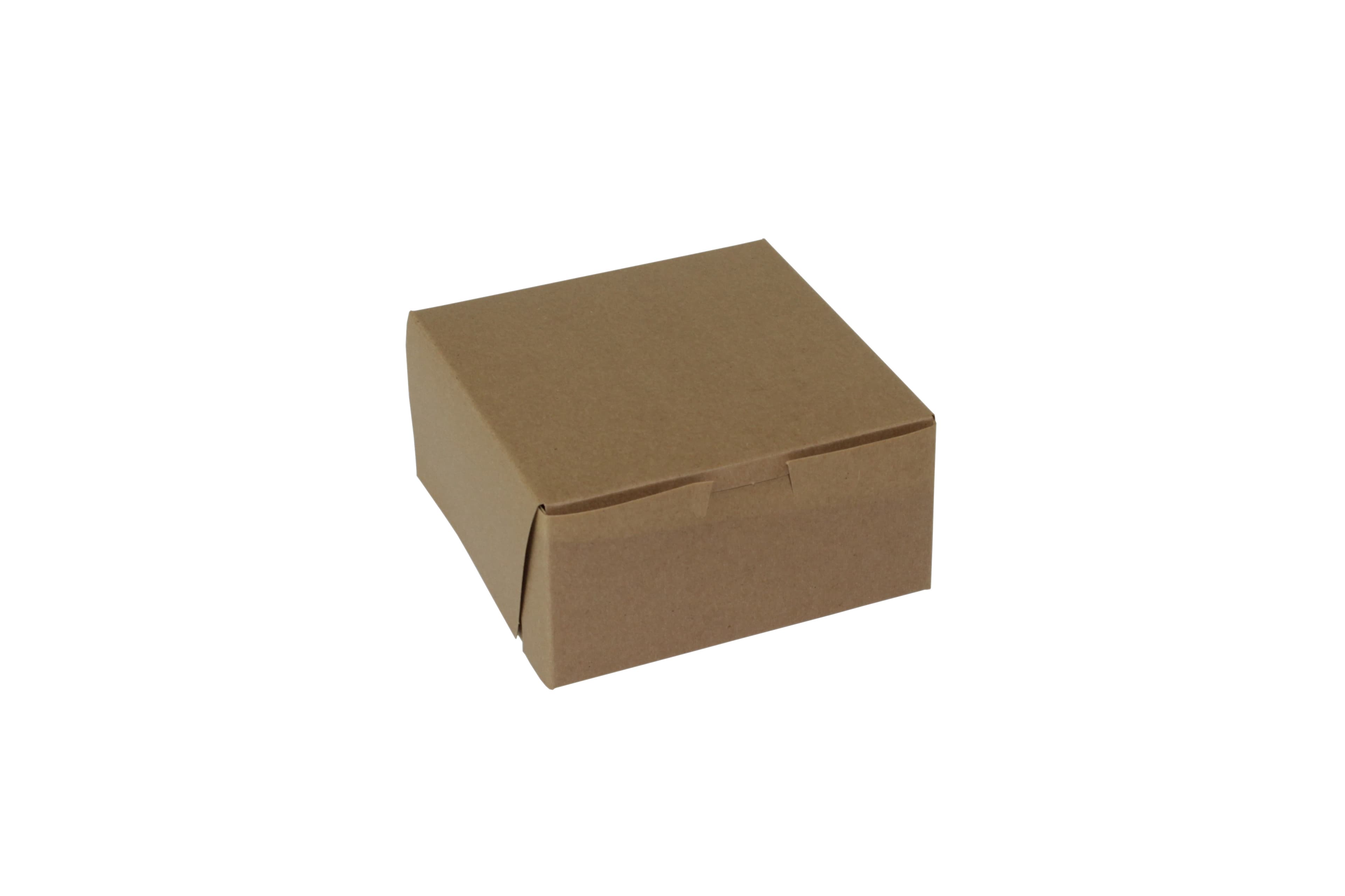 Bakery Box 6X6X3 IN Paperboard Kraft Corner Lock 1-Piece 250/Bundle