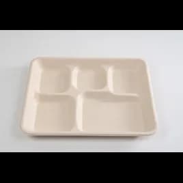 Cafeteria & School Lunch Tray 5 Compartment Molded Fiber 125 Count/Pack 4 Packs/Case 500 Count/Case