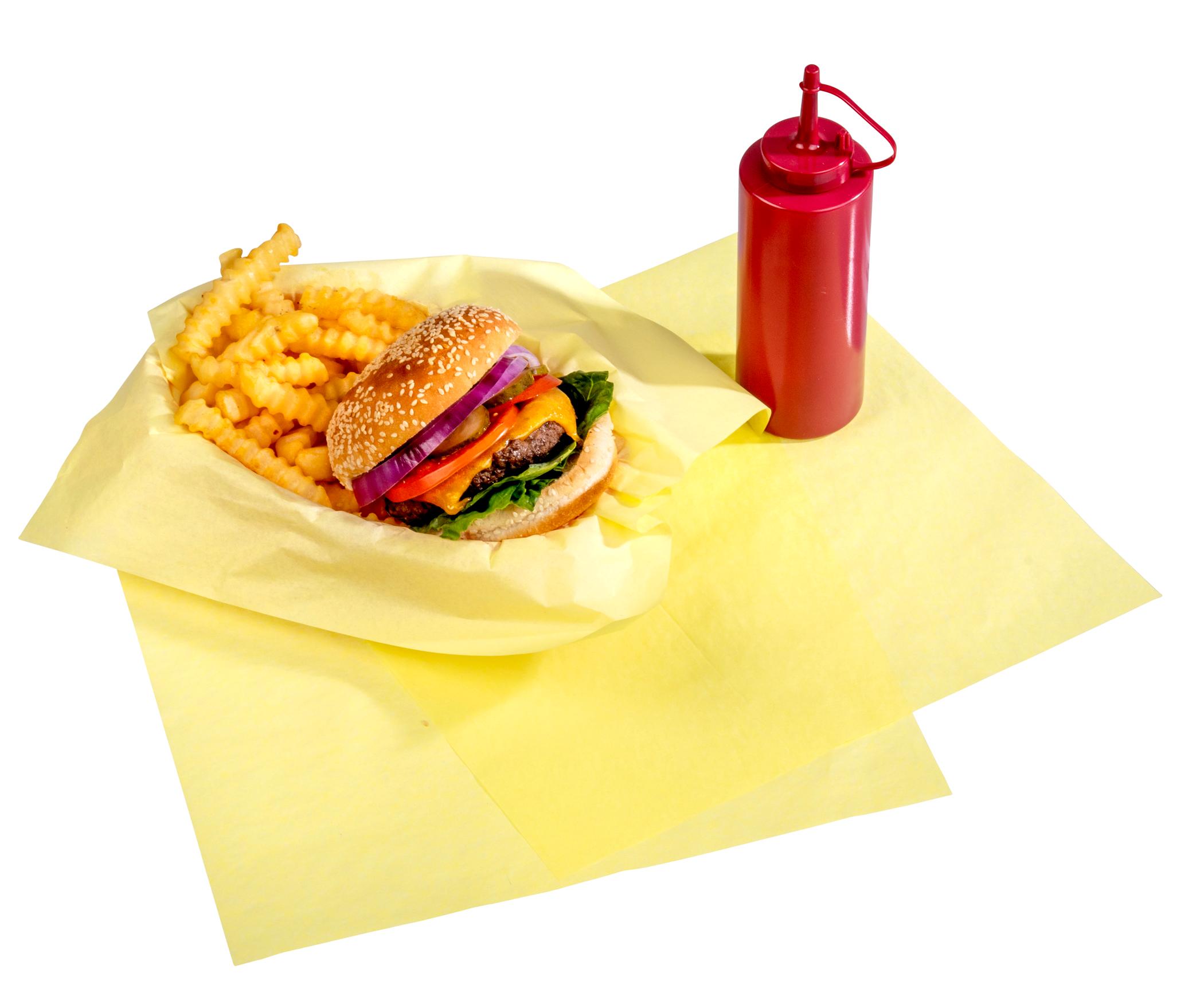 Sandwich Wrap 12X12 IN Paper Canary Plain Grease Resistant 5000/Case