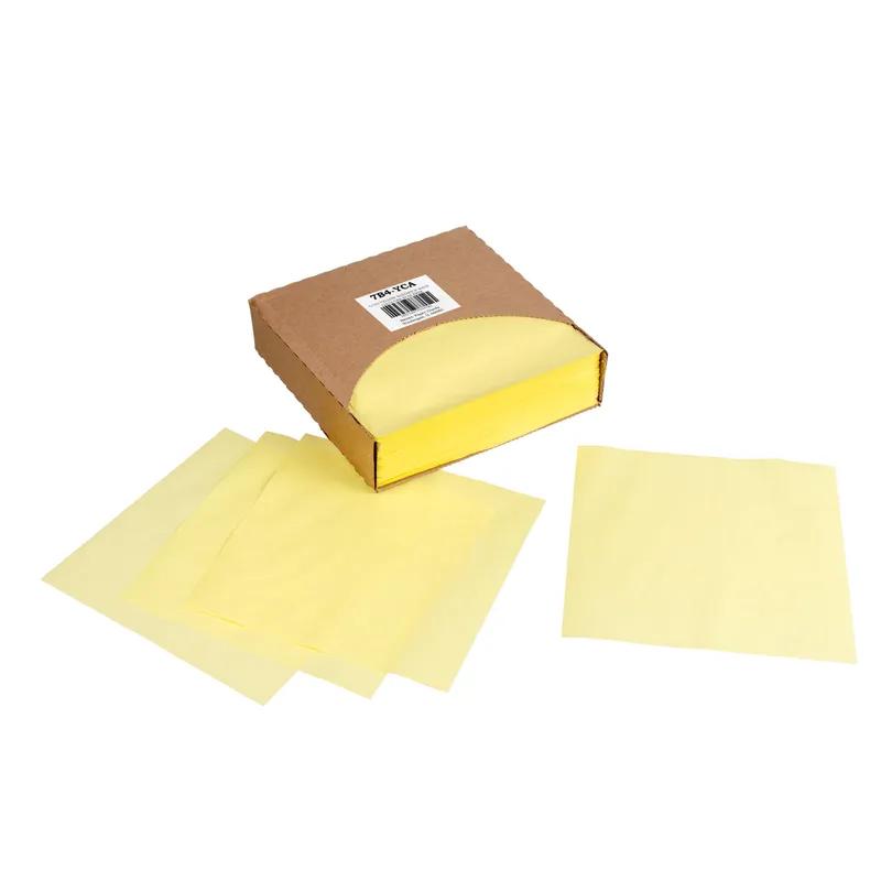 Sandwich Wrap 12X12 IN Paper Canary Plain Grease Resistant 5000/Case