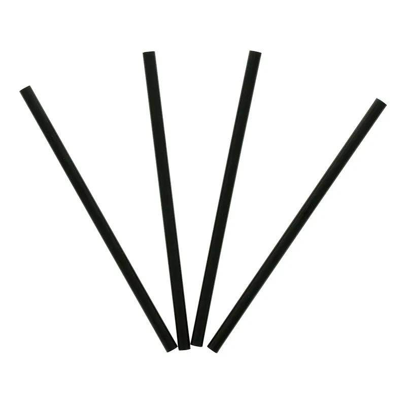 Soda Jumbo Straw 5.75 IN Black Unwrapped 12500/Case