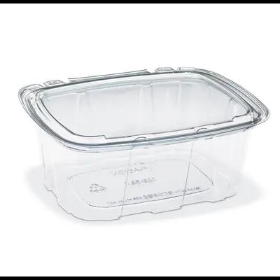Crystal Seal® Deli Container Hinged With Flat Lid 32 OZ PET Clear Rectangle 164/Case