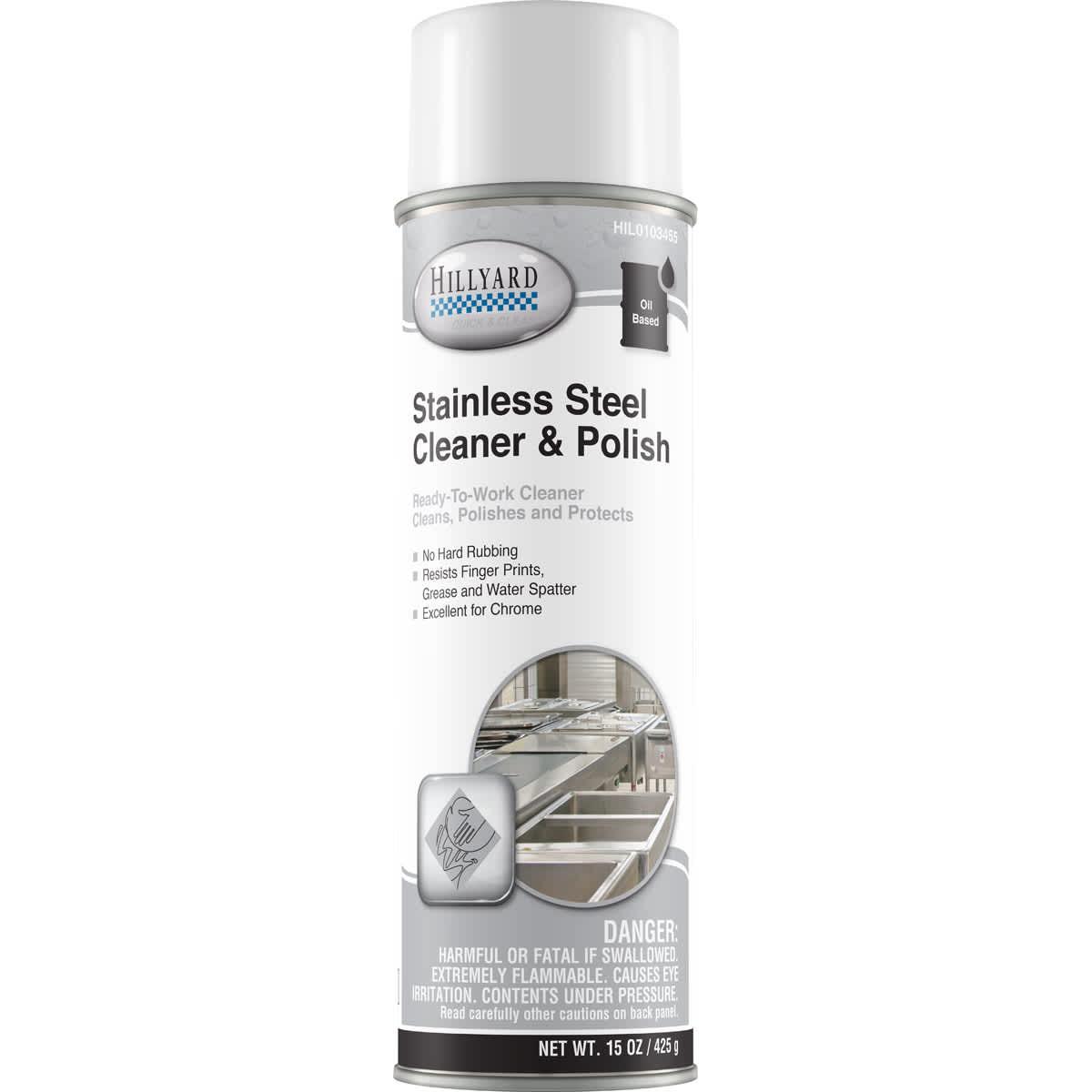 Quick and Clean Stainless Steel Cleaner & Polish 15 OZ Aerosol Oil-Based 12/Case