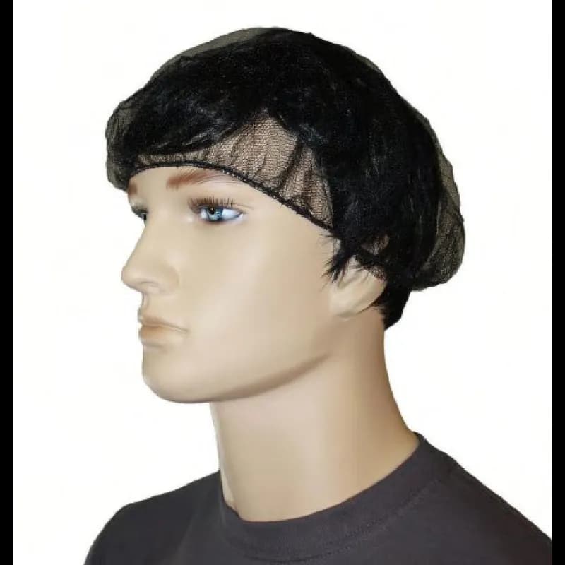 Hairnet 24 IN Black Heavyweight Polyester Mesh 100 Count/Bag 10 Bags/Case 1000 Count/Case