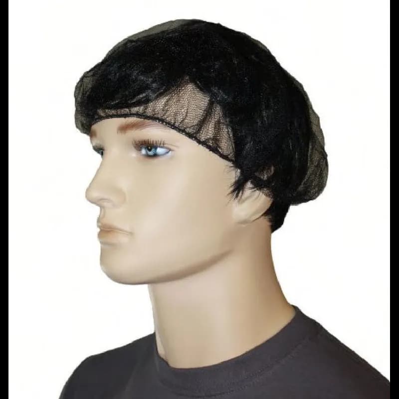 Hairnet 24 IN Black Heavyweight Polyester Mesh 100 Count/Bag 10 Bags/Case 1000 Count/Case