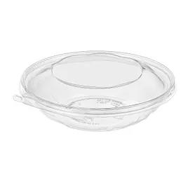 Safe-T-Fresh® Deli Container Hinged With Dome Lid 48 OZ rDPET Clear Round 100/Case