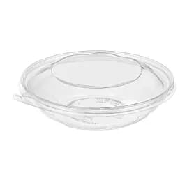 Safe-T-Fresh® Deli Container Hinged With Dome Lid 48 OZ RPET Clear Round 100/Case