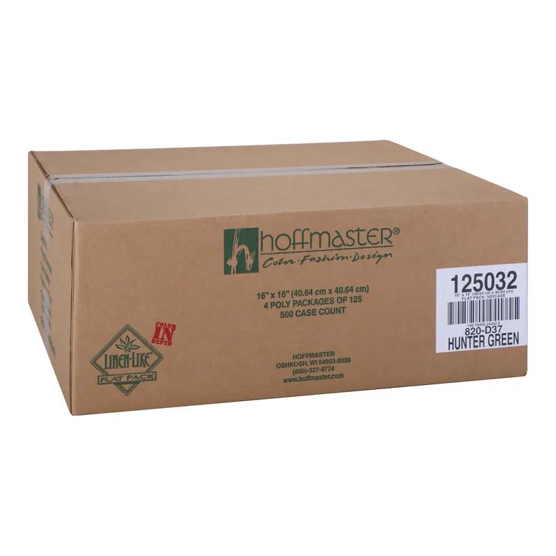 Napkins 16X16 IN Hunter Green Linen Paper Flat Pack 500/Case