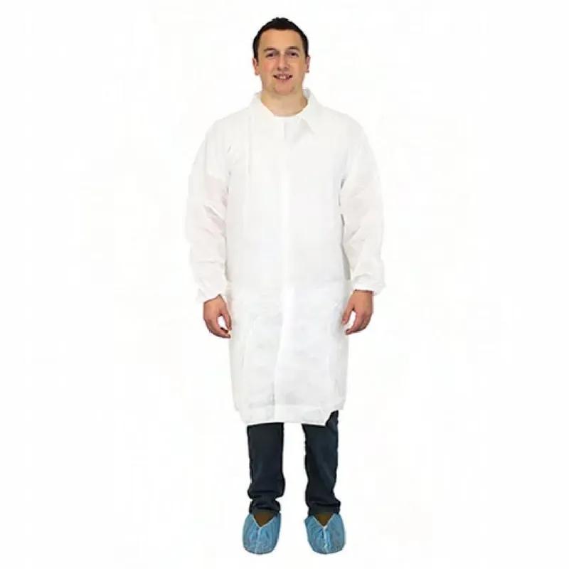 PolyLite® Lab Coat 5XL White PP No Pockets Elastic Wrists 30/Case