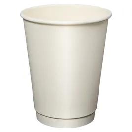 Victoria Bay Hot Cup 12 OZ Double Wall Poly-Coated Paper White Freezer Safe 25 Count/Pack 20 Packs/Case 500 Count/Case