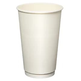 Victoria Bay Hot Cup 16 OZ Double Wall Poly-Coated Paper White Freezer Safe 25 Count/Pack 20 Packs/Case 500 Count/Case