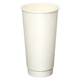Victoria Bay Hot Cup 20 OZ Double Wall Poly-Coated Paper White Freezer Safe 25 Count/Pack 20 Packs/Case 500 Count/Case
