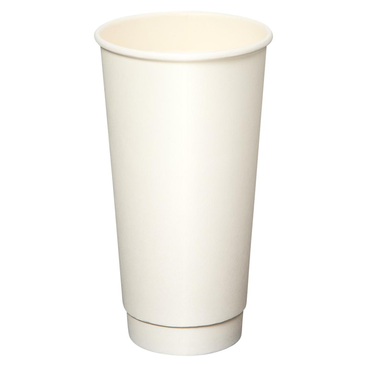 Victoria Bay Hot Cup 20 OZ Double Wall Poly-Coated Paper White Freezer Safe 25 Count/Pack 20 Packs/Case 500 Count/Case