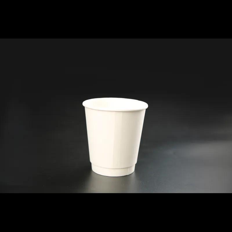 Victoria Bay Hot Cup 8 OZ Double Wall Poly-Coated Paper White 80MM 25 Count/Pack 20 Packs/Case 500 Count/Case