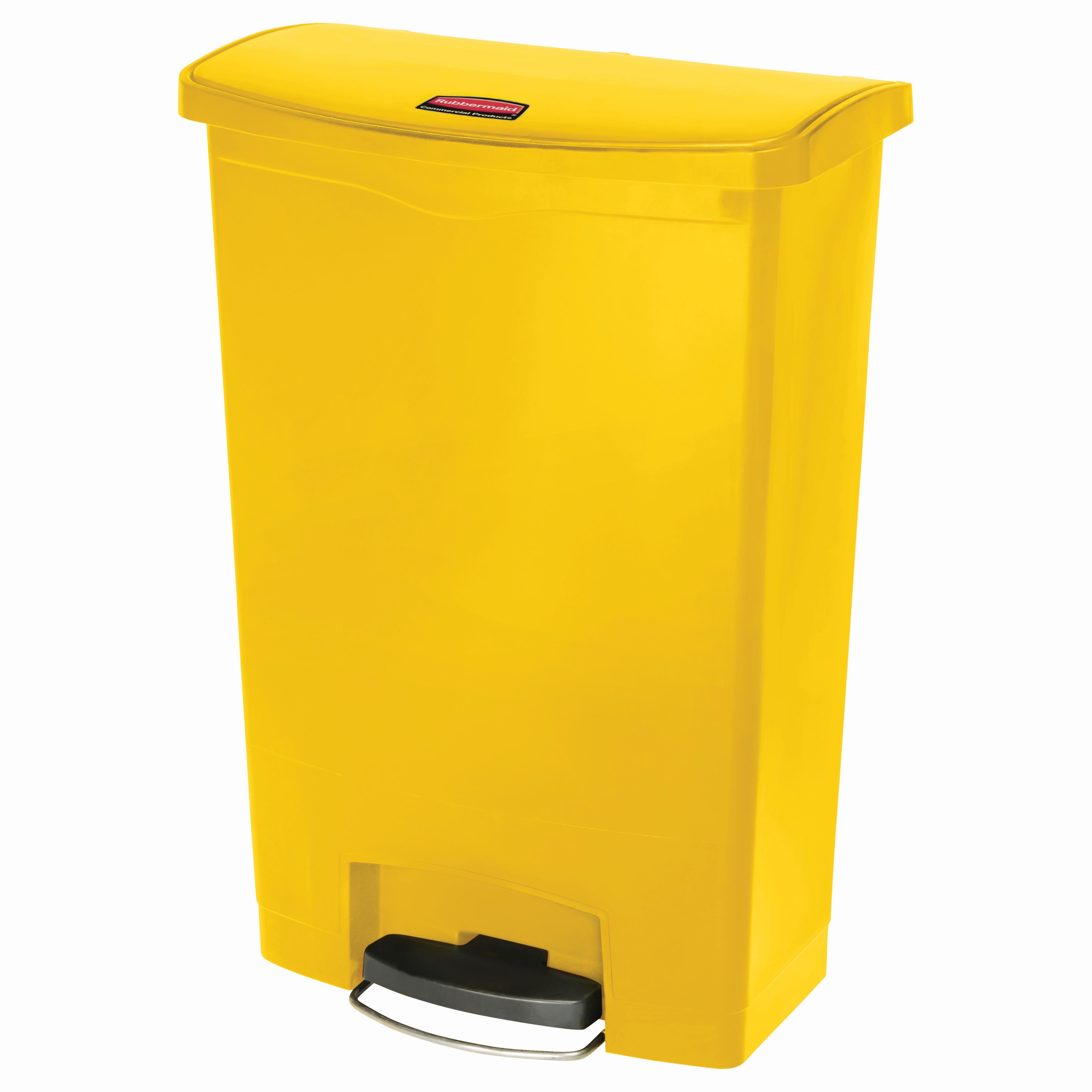 Streamline® Trash Can 22.44X13.89X32.50 IN 24 GAL Yellow Resin Front Step Step-On Slim 1/Each