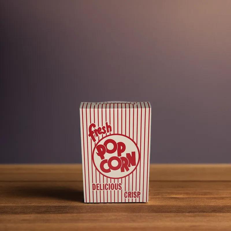 Victoria Bay Popcorn Take-Out Box Fold-Top 6.5X2.563X9.675 IN Paperboard Red White 250/Case