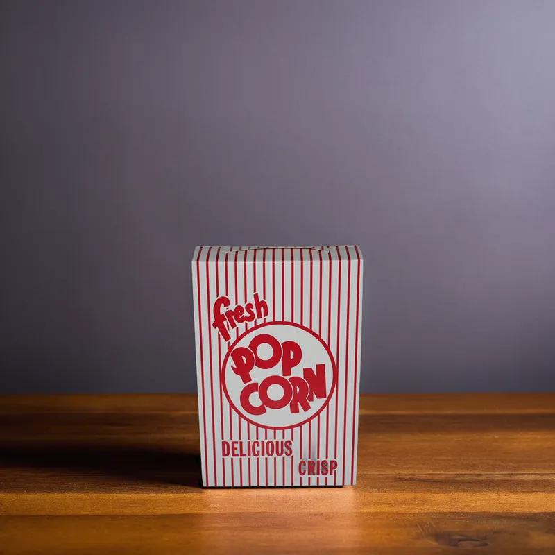Victoria Bay Popcorn Take-Out Box Fold-Top 6.5X2.563X9.675 IN Paperboard Red White 250/Case