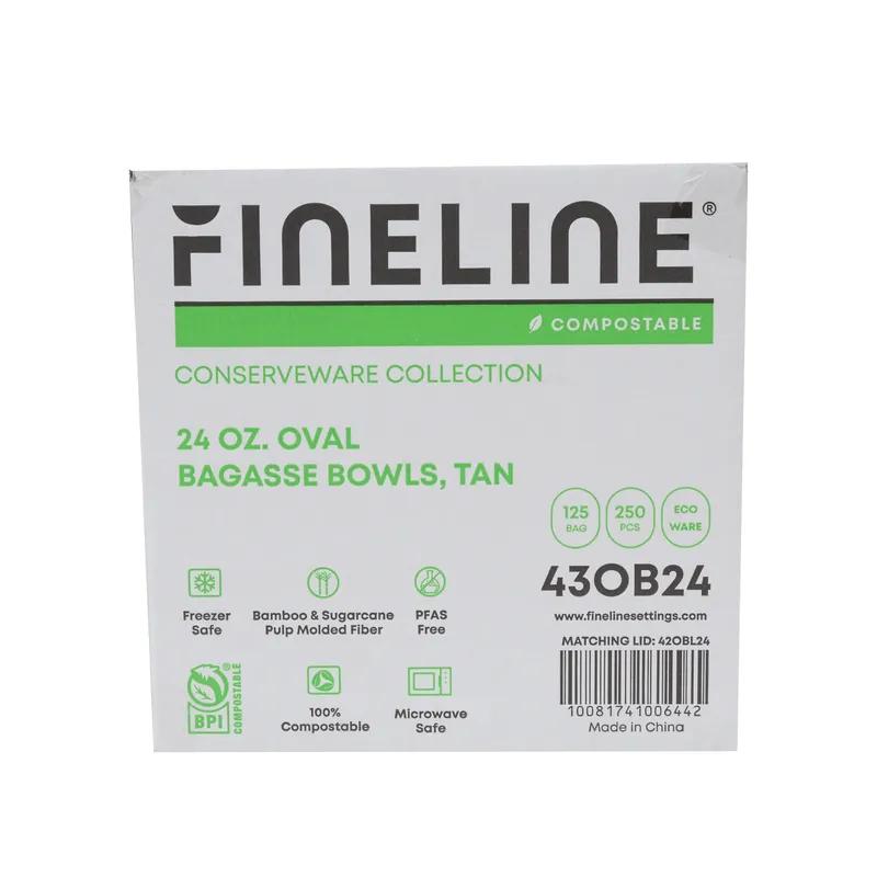 Conserveware Bowl 24 OZ Sugarcane White Oval 250/Case