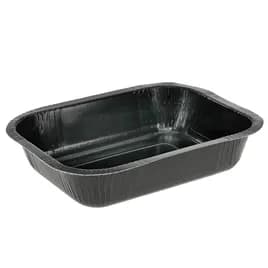 Pressware® Ebony Premier Take-Out Container Base 5X6X1.375 IN Paperboard Black Oblong Microwave Safe 500/Case