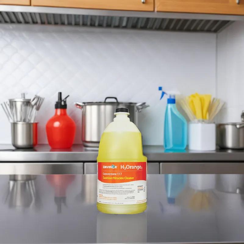 Orange One-Step Disinfectant 1 GAL Multi Surface Neutral Concentrate Hydrogen Peroxide 4/Case