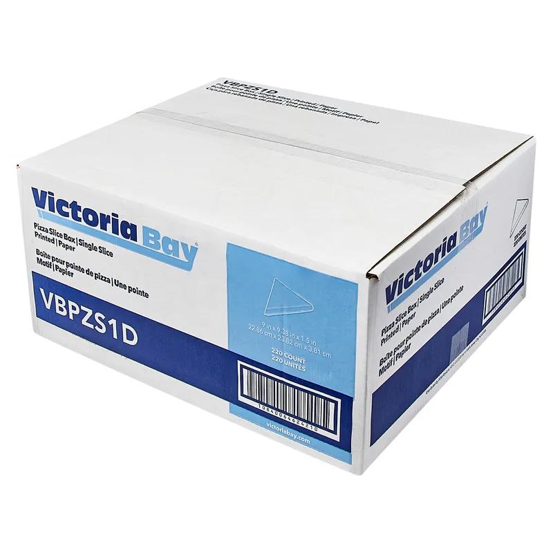 Victoria Bay Pizza Slice Container Pizza Box 18/6 9X9.38X1.5 IN Paper Printed 110 Count/Pack 2 Packs/Case 220 Count/Case