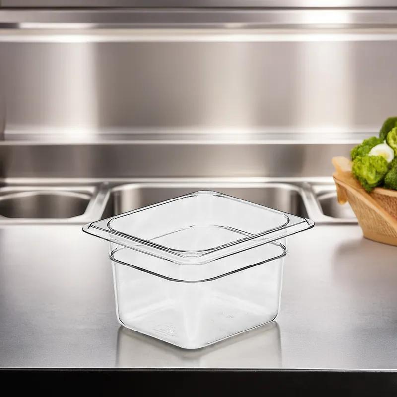 Food Pan 1/6 Size 4 IN Clear Deep 1/Each