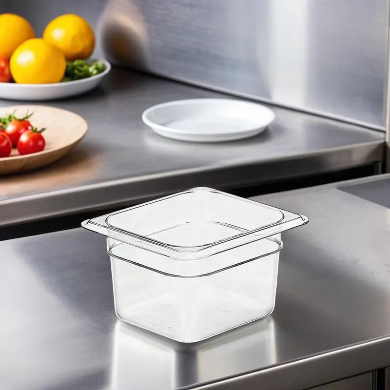 Food Pan 1/6 Size 4 IN Clear Deep 1/Each