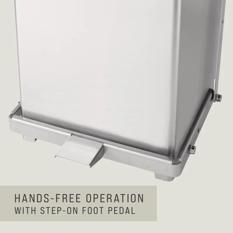 Defenders® Biohazard 1-Stream Trash Can 20.38X20.38X32.63 IN 13 GAL Stainless Metal With Hinged Lid 1/Each