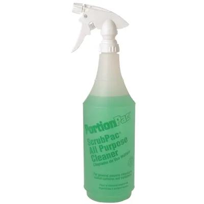 PortionPac ScrubPac® ScrubPac All Purpose Cleaner Spray Bottle & Trigger Sprayer 32 FLOZ Clear White Green 1/Each