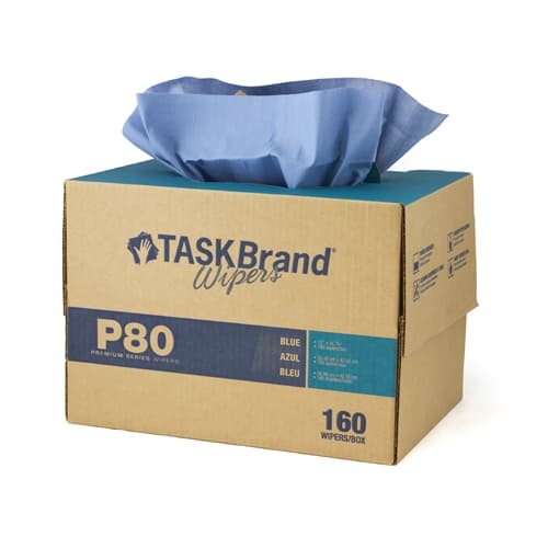 TaskBrand® Cleaning Wipe Hydrospun Blue Interfold Dry Durable 160/Case