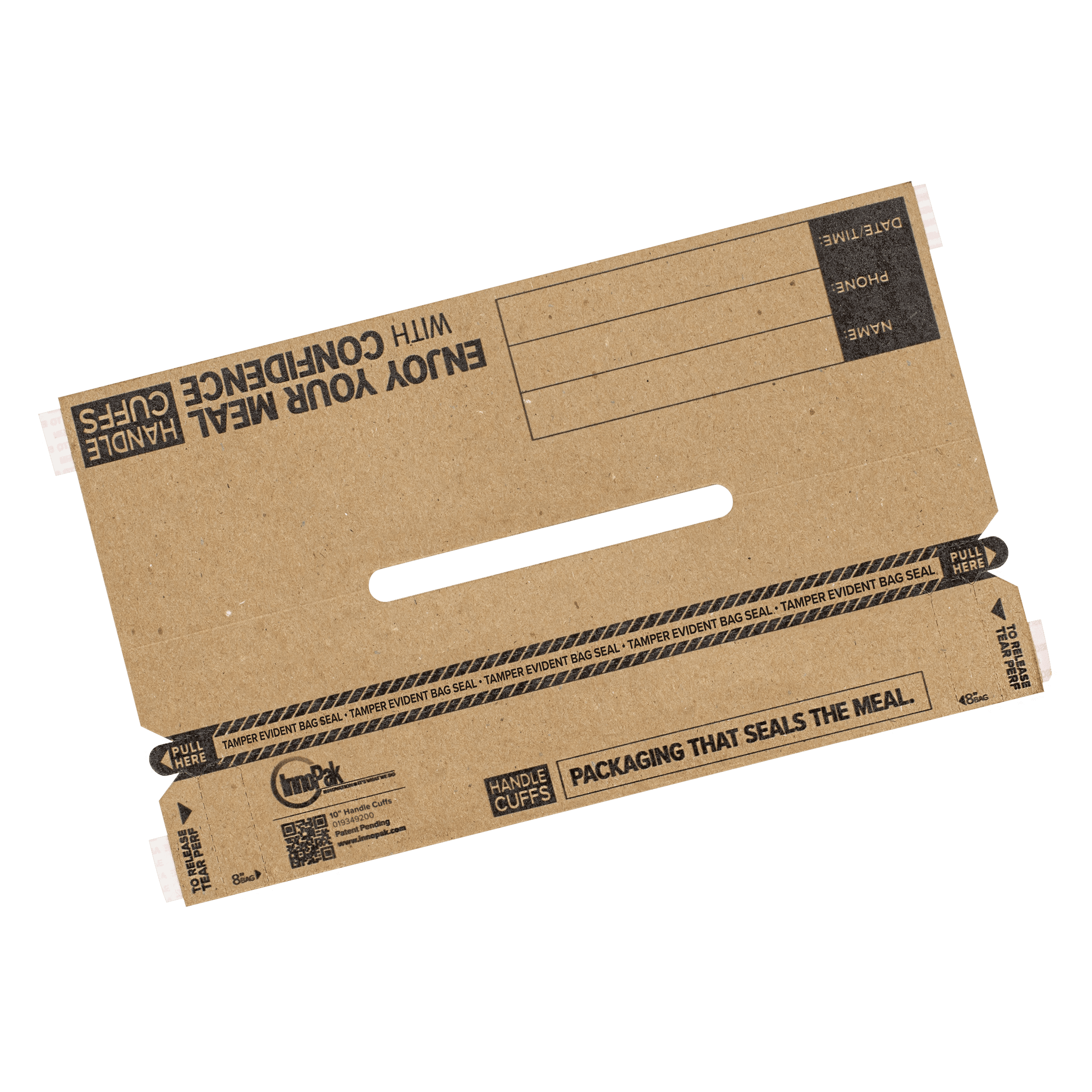 Handle Cuffs™ Bag Seal 10 IN Kraft With Tamper-Evident Closure 250/Case