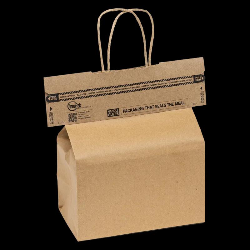 Handle Cuffs™ Bag Seal 10 IN Kraft With Tamper-Evident Closure 250/Case