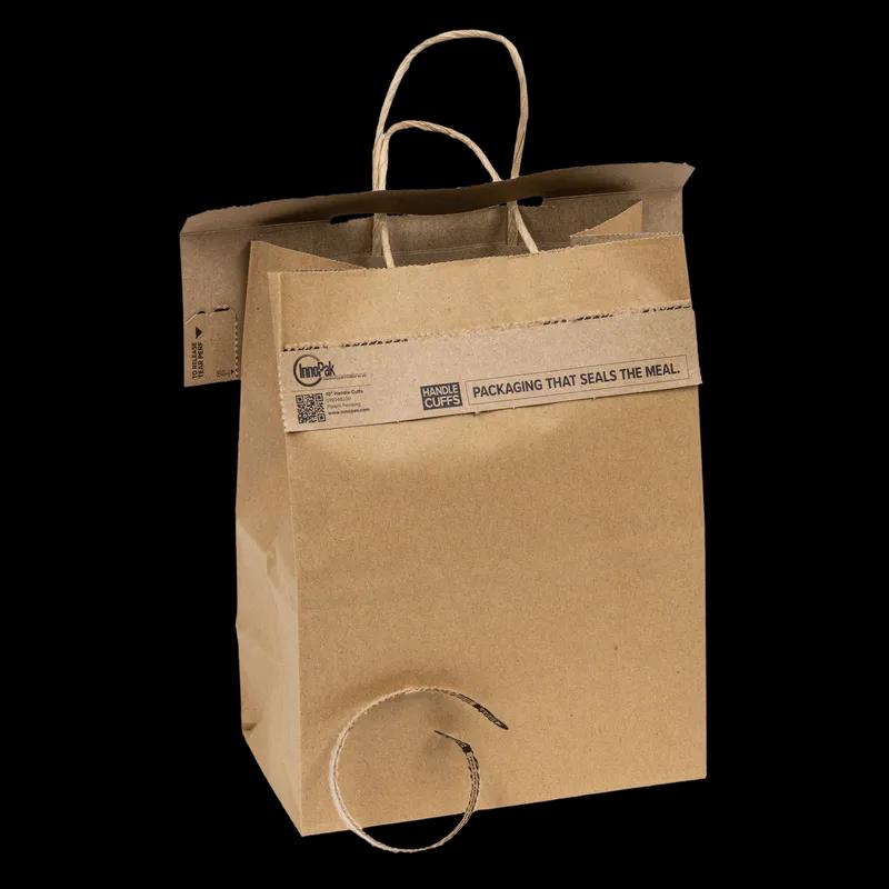 Handle Cuffs™ Bag Seal 10 IN Kraft With Tamper-Evident Closure 250/Case