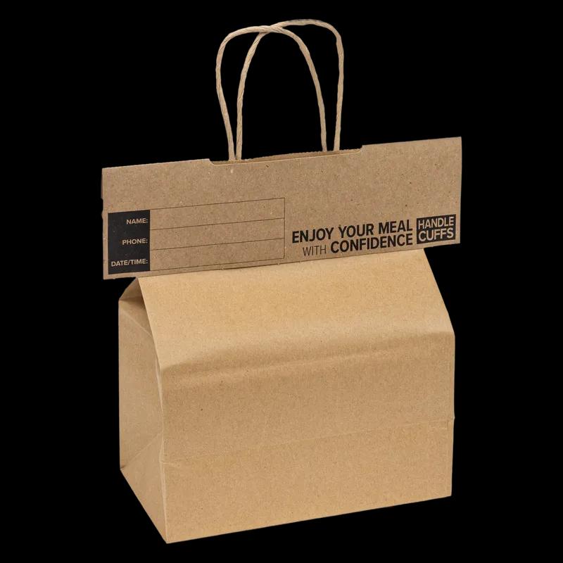 Handle Cuffs™ Bag Seal 10 IN Kraft With Tamper-Evident Closure 250/Case