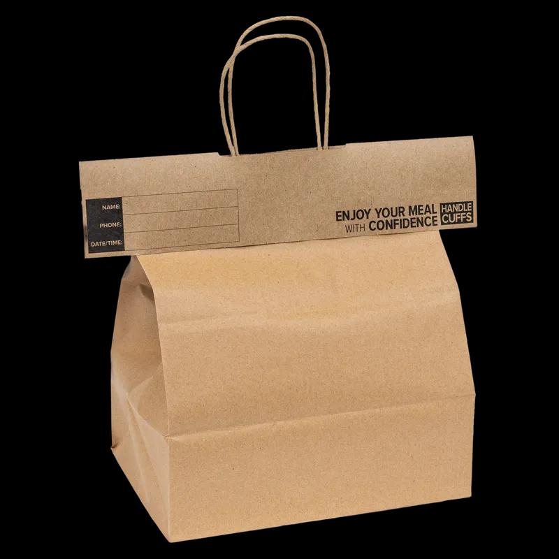 Handle Cuffs™ Bag Seal 13 IN Kraft With Tamper-Evident Closure 250/Case