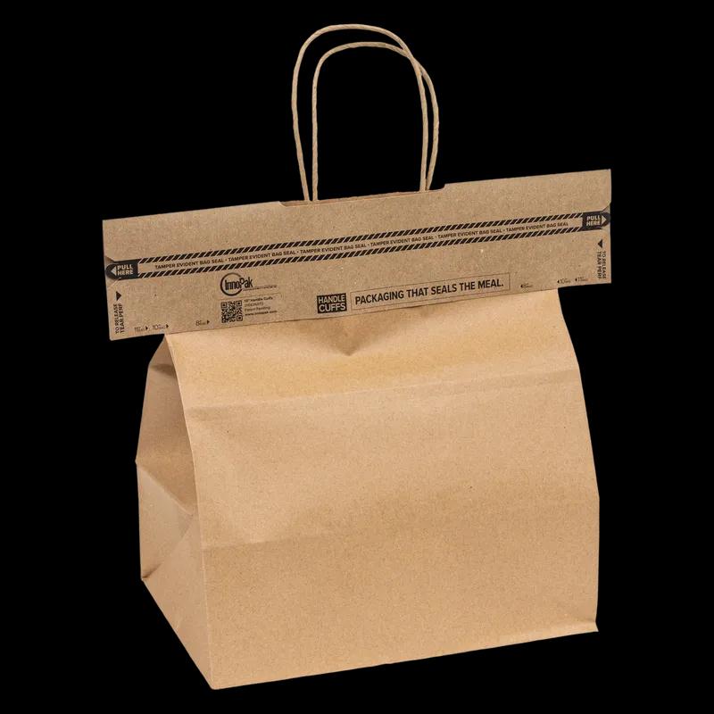 Handle Cuffs™ Bag Seal 13 IN Kraft With Tamper-Evident Closure 250/Case