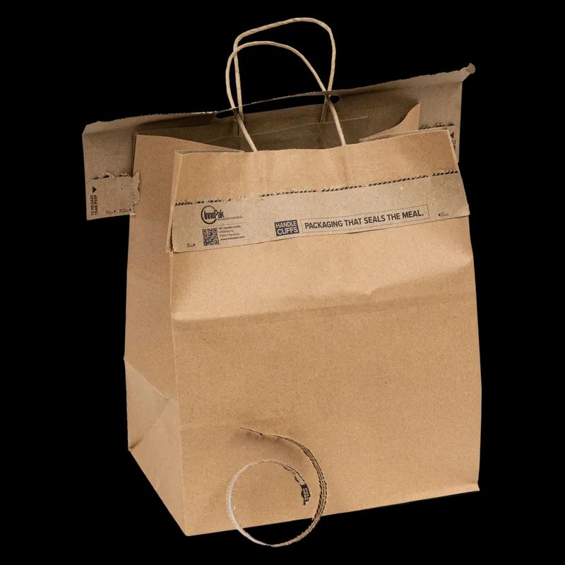 Handle Cuffs™ Bag Seal 13 IN Kraft With Tamper-Evident Closure 250/Case