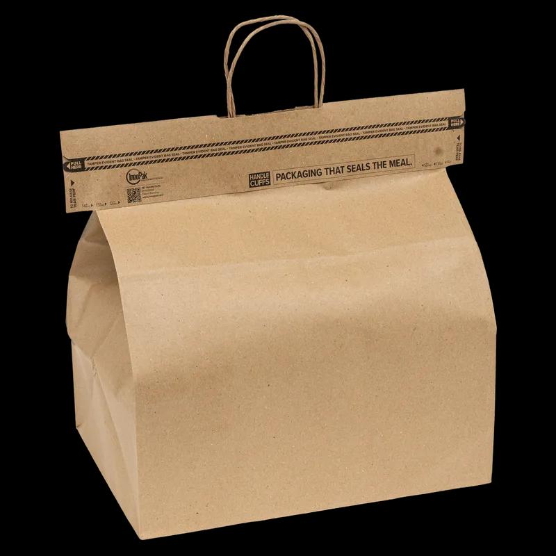 Handle Cuffs™ Bag Seal 16 IN Kraft With Tamper-Evident Closure 250/Case