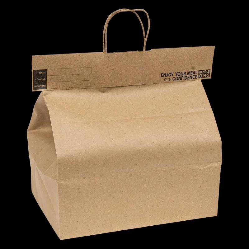 Handle Cuffs™ Bag Seal 16 IN Kraft With Tamper-Evident Closure 250/Case